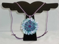 Moonlight Mandallion purple, silver, and pale blue crocheted necklace